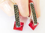 Small earrings Silver 925 Marcasite jewelry Modern Minimalist jewellery