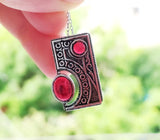 SILVER 925 earrings red Tribal Garnet jewelry Bohemian earrings