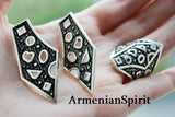 Earrings black Sterling Silver 925