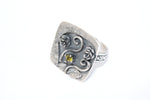 Yellow citrine Earrings SILVER 925 with roses