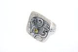 Yellow citrine Earrings SILVER 925 with roses