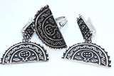 Jewelry set Earrings Ring Oxidized Silver 925 Pomegranate