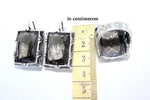 Set SILVER 925 Earrings and ring Quartz brown