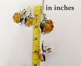 Sterling silver SET 925 natural citrine Ring adjustable