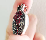 Big Pomegranate pendant red zircon STERLING SILVER 925