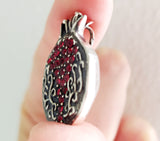 Big Pomegranate pendant red zircon STERLING SILVER 925