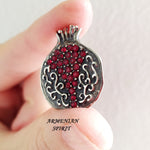 Big Pomegranate pendant red zircon STERLING SILVER 925