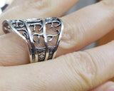 Armenian alphabet ring Silver 925 rings with letters Sterling handmade jewelry