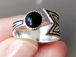 Delicate ring silver 925 Adjustable black onyx