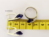 Small earrings Silver 925 with navy blue zircon stone Marcasite