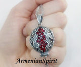 Persephone pendant Very large Pomgranate red stones Charm Necklace
