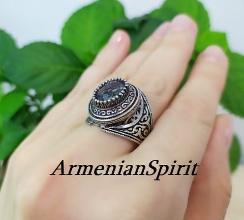 Ring Sterling Silver 925 Gray topaz