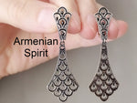 Silver 925 Earrings Peacock tail
