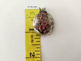 Pomegranate red Pendant zircon stones STERLING 925