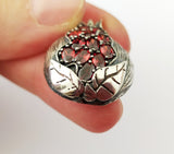Pomegranate red Pendant zircon stones STERLING 925