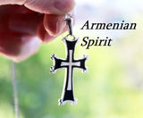 Armenian jewelry Cross Silver 925 with black enamel