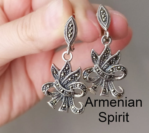 Earrings Silver 925 Lightweight Marcasite jewelry