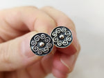 Armenian jewelry Earrings 2 in one Stud Silver 925 Lightweight