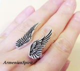 Ring Wings Silver ring 925 men women unisex Adjustable
