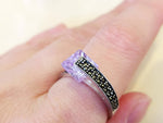 Small earrings pale purple Silver 925 Marcasite jewelry Minimalist