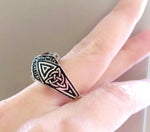 Silver 925 ring with red zircon stone jewellery
