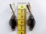 Earrings Black jewelry STERLING SILVER 925