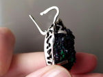 Earrings Natural carbide mineral colorful STERLING SILVER 925