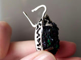 Earrings Natural carbide mineral colorful STERLING SILVER 925