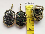 Earrings Natural carbide mineral colorful STERLING SILVER 925