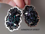Earrings Natural carbide mineral colorful STERLING SILVER 925