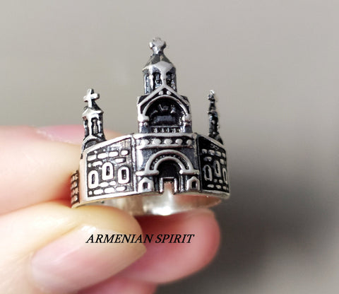 Armenian jewelry Echmiadzin church 4 century RING SILVER 925 men woman
