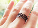 Band ring adjustable SILVER 925 Simple design rings for women and men