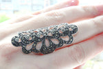 Big ring peacock tail marcasite sterling silver 925