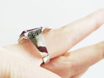 Silver 925 Marcasite RING Purple topaz stone