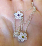 Armenian forget me not purple flower violet Bracelet Sterling silver 925