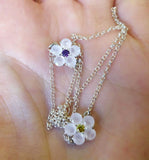 Armenian forget me not purple flower violet Bracelet Sterling silver 925