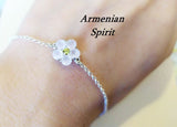 Armenian forget me not purple flower violet Bracelet Sterling silver 925