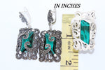 STERLING silver 925 earrings green stones