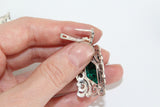 STERLING silver 925 earrings green stones