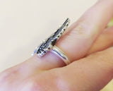 Ring Wings Silver ring 925 men women unisex Adjustable
