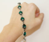 Marcasite bracelet silver 925 tudor jewelry Green stones