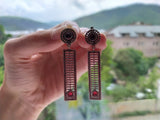Dangle earrings lab red garnet Sterling silver 925