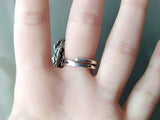 Natural carbide mineral colorful Adjustable ring STERLING SILVER 925