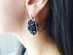Earrings Natural carbide mineral colorful STERLING SILVER 925