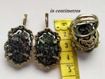 Earrings Natural carbide mineral colorful STERLING SILVER 925