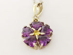 Set forget me not purple flower violet  Stud earrings and pendant Silver 925
