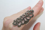 RING silver 925 full finger marcasite women CHOOSE