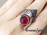 Gothic ring modern jewelry SILVER 925 Black onyx