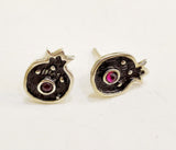 Tiny silver stud Earrings small pomegranates Armenian jewelry STERLING SILVER 925