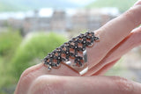 Armenian jewelry big ring floral marcasite sterling silver 925